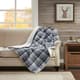 Olliix by Woolrich Tasha Grey Oversized Softspun Down Alternative Throw-2