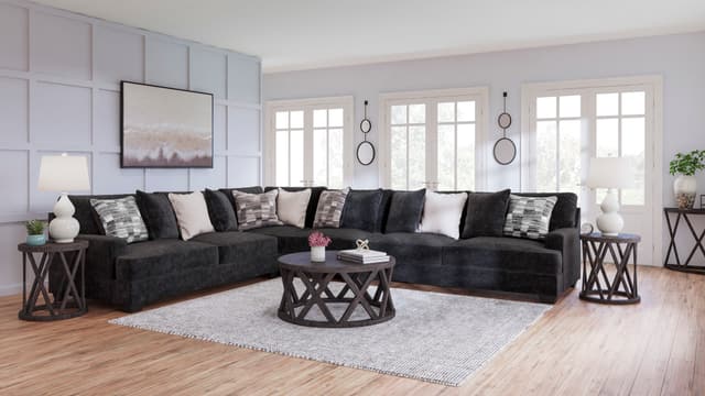 Signature Design by Ashley® Lavernett Charcoal 4-Piece Sectional-0