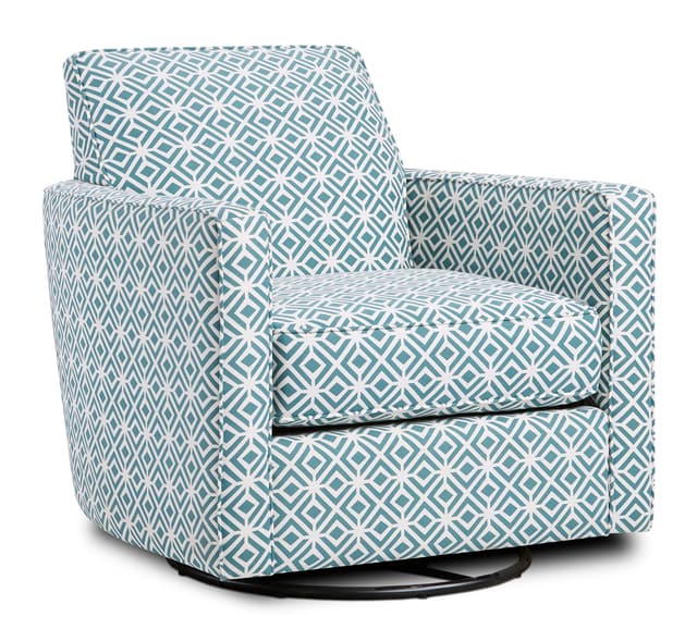 Fusion Furniture 402-G Rupert Teal Swivel Glider with Track Arms-0
