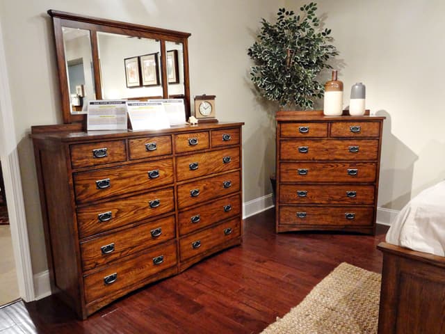 Intercon Oak Park Mission 12 Drawer Dresser and Mirror-4