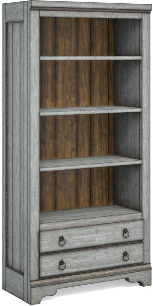 Flexsteel® Plymouth® Distressed Graywash File Bookcase-0
