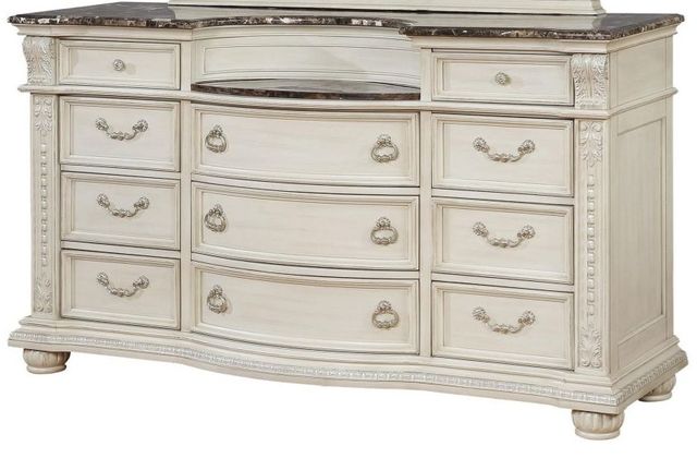 Crown Mark Stanley Antique White Dresser-B1630-1 ...