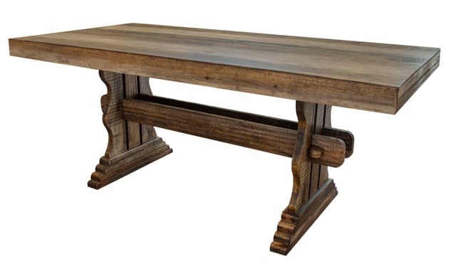 International Furniture Marquez Brown Rectangular Counter Height Table With 4 Wooden Barstools Set-2