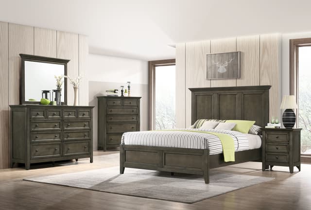 Intercon San Mateo Gray King Panel Bed-1