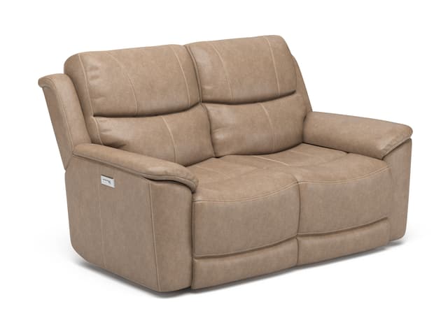 Flexsteel® Cade Beige Power Reclining Loveseat with Power Headrest-1