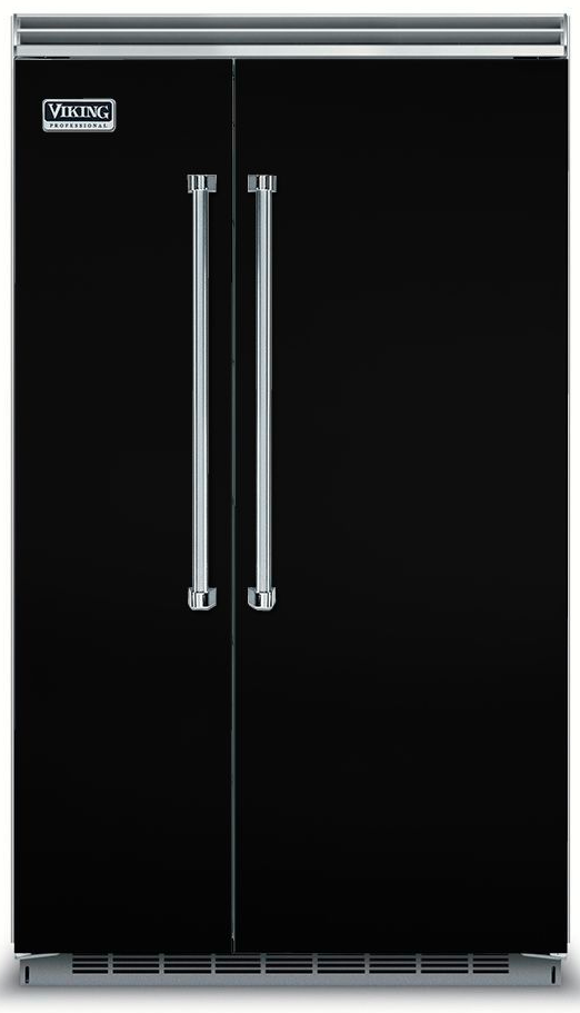 Viking® 5 Series 29.05 Cu. Ft. Black Built In Side By Side Refrigerator