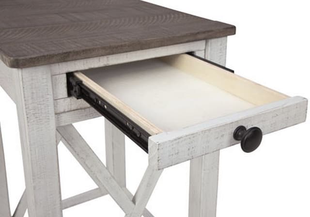 Signature Design by Ashley® Adalane Brown Top Accent Table with White Base-3