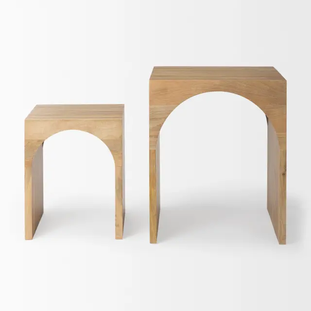 Mercana Set of 2 Chloe Cottage Wood Nesting Tables-3