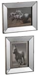 A & B Home 2-Piece Gray/White Daven Galloping Horse Wall Art Set-0