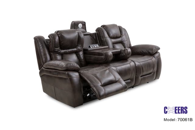Cheers XW70061 Power Reclining Power Headrest Sofa with Drop Down Table-1