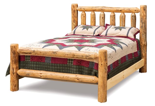 Fireside Log Furniture Amish Rustic Pine Queen Bed-0