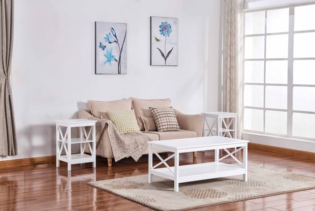Milton Green Stars White X-Side Panel End Table-3