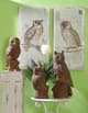 A & B Home Lilith 2-Piece Beige/Brown Owl Print Wall Art Set-1