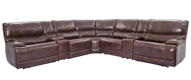 Cheers 7-Piece Leather Power Reclining Sectional-0