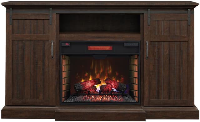 Classic Flame® Manning Saw Cut Espresso TV Stand with Fireplace Insert-0