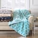 Olliix by Madison Park Oversized Ogee Aqua Down Alternative Throw-2