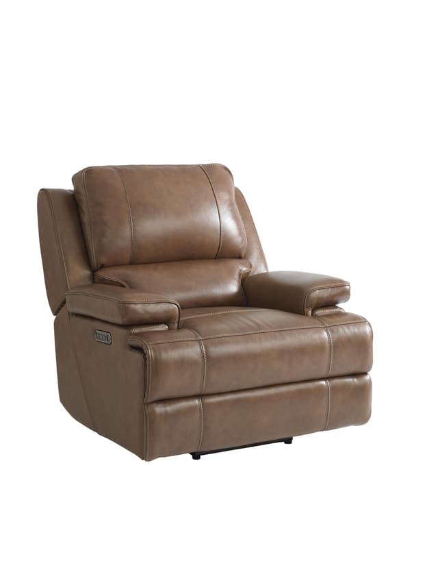 Bassett® Furniture Power Leather Match Recliner with Power Lumbar-0