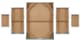 Olliix by Madison Park Glistening Gold Marble 5 Piece Blue/Sand Gel Coat Canvas with Gold Foil Set-3