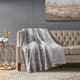 Olliix by Madison Park Zuri Grey 60x70" Polyester Faux Tip Dyed Brushed Long Fur Throw-3