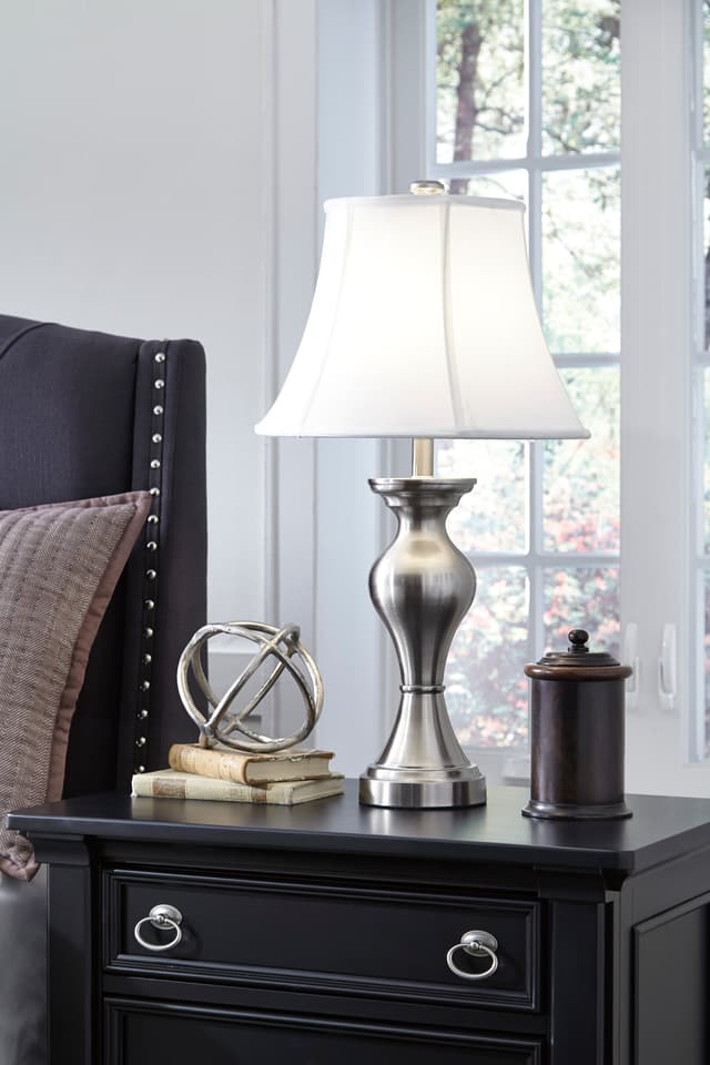 Signature Design by Ashley® Rishona Brushed Silver Table Lamp-1