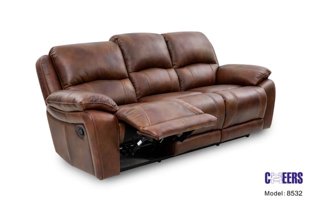 Cheers Leather Power Headrest Reclining Sofa-1