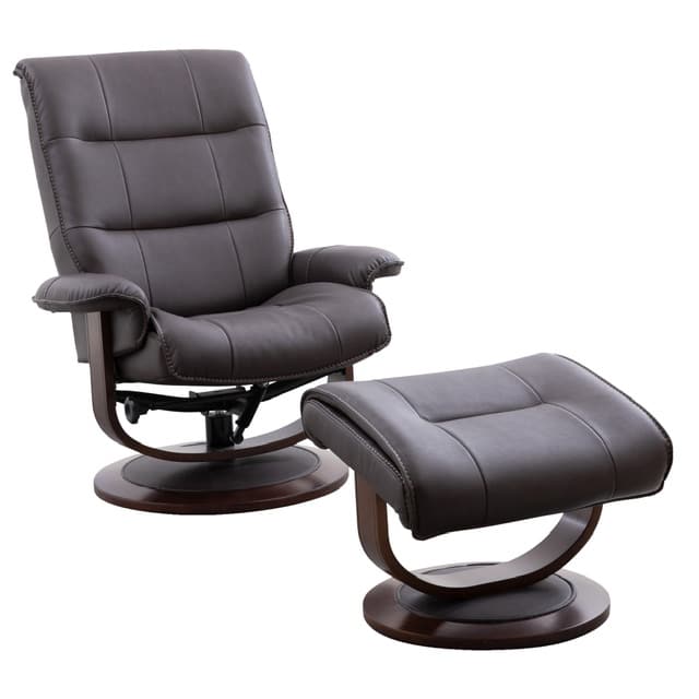 Parker House® Knight Chocolate Manual Reclining Swivel Chair and Ottoman-0