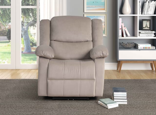 Milton Green Stars Light Brown Fabric Power Recliner-0