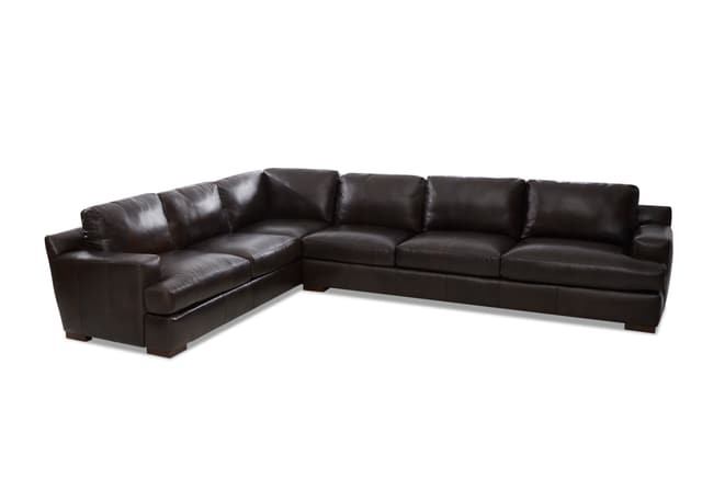 Klaussner® Sassari Brown Lyon Leather 2 Piece Sectional-1