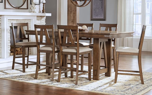 A-America® Eastwood Gather Height Trestle Table and 4 Stools-2