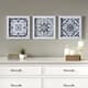 Olliix by Madison Park Montage 3 Black/White Printed Distressed Tile Pattern Decorative Box Wall Art Set-4
