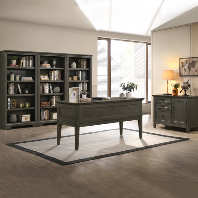 Intercon San Mateo Home Office Gray 62" Half Ped Desk-1