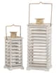 A & B Home Hesper 2-Piece Whitewash Hanging Garden Lantern Set-0