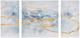Olliix by Madison Park Blue Cosmo Blue/Gold 3 Piece Canvas Set Hand Embellished Textured Glitter and Gold Foil Set-0