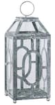 A & B Home Clear/Silver Distressed Lantern-0