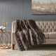 Olliix by Madison Park Zuri 1 Brown Oversized Faux Fur Throw-1