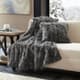 Olliix by Madison Park Edina 1 Black Faux Fur Throw-1