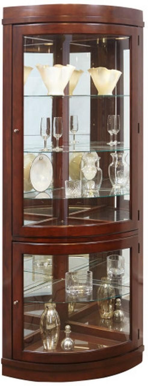 Pulaski PFC Curios Cherry Brown 5 Shelf Corner Curio ...