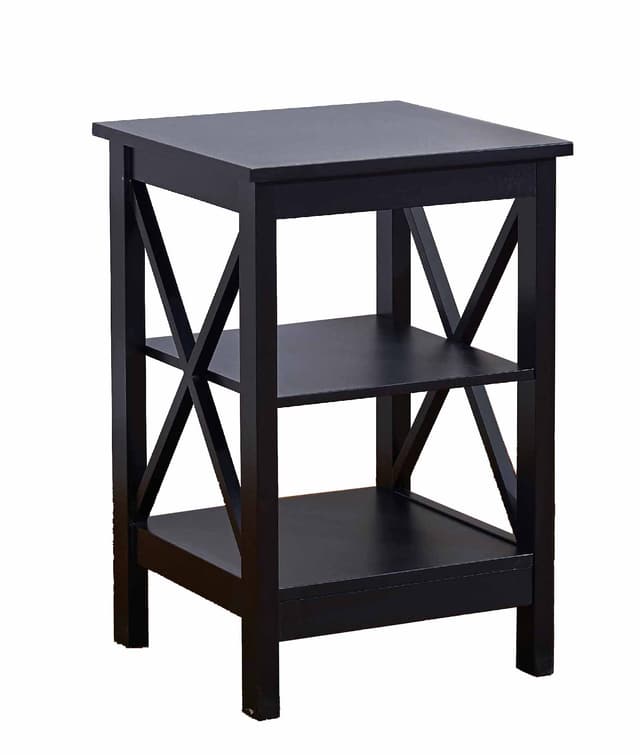 Milton Green Stars Black X-Side Panel End Table-0