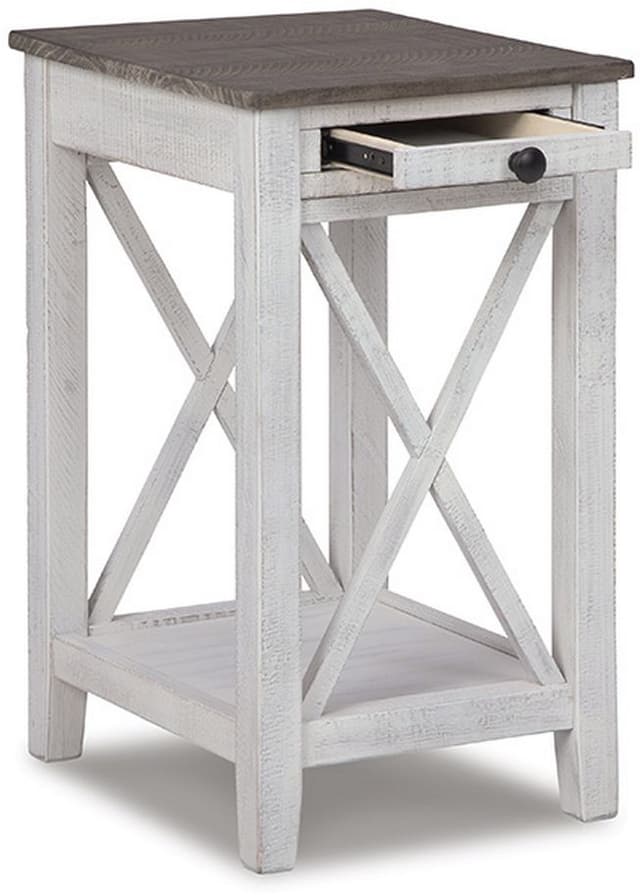 Signature Design by Ashley® Adalane Brown Top Accent Table with White Base-1