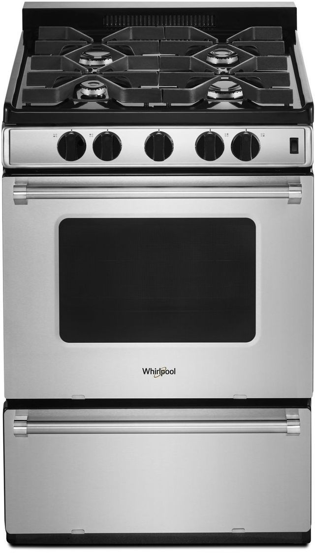 Whirlpool 24 Free Standing Gas Range Stainless Steel Wfg500m4hs