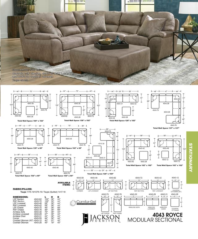 Jackson Royce 3 Piece Modular Chaise Sectional-2