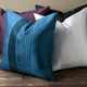 Surya Solid Pleated Aqua 22"x22" Pillow Shell with Polyester Insert-1