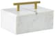 A & B Home White Marble Box with Brass Handle-0