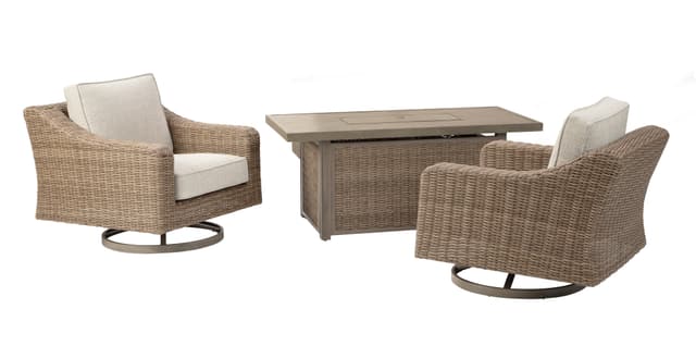 Signature Design by Ashley® Beachcroft Beige 3 Piece Fire Pit Set-0
