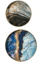 A & B Home 2-Piece Multi-Colored Faux Marble Round Tray Set-2