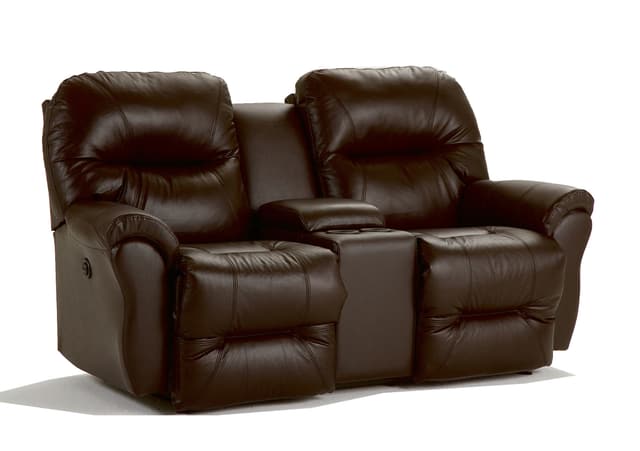 Best Home Furnishings® Bodie Brown Leather Rocker Console Loveseat-0