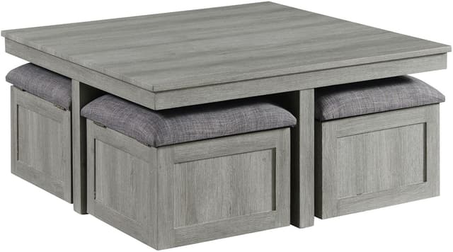 Elements International Uster Coffee Table with 4 Stools Set-0