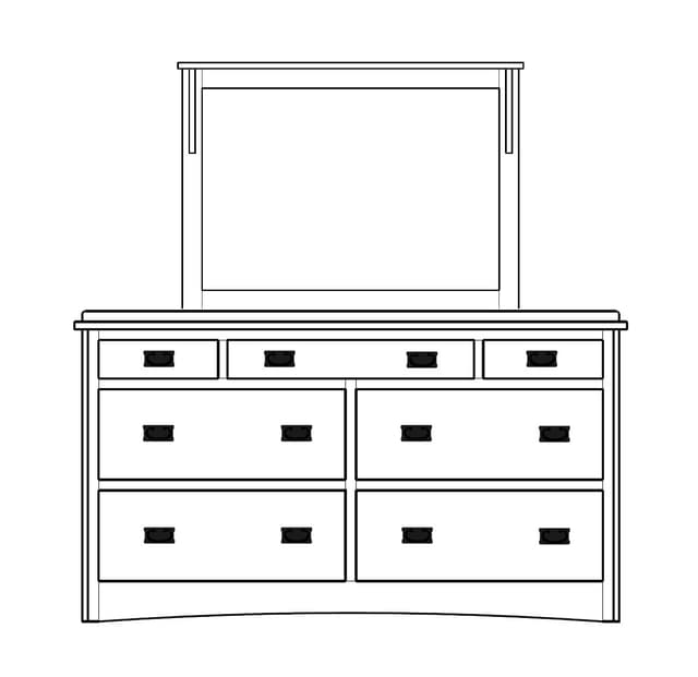 Daniel's Amish® Mission Solid Wood 7 Drawer Dresser and Mirror-1