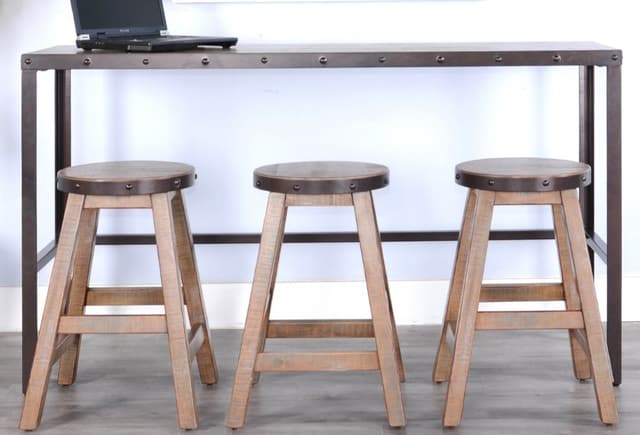 Sunny Designs™ San Diego Antique Brown/Black Sofa Bar Table With 3 Stools-1