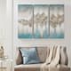 Olliix by Madison Park Blue Set of 3 Blue Luminous Hand Painted Canvas-2